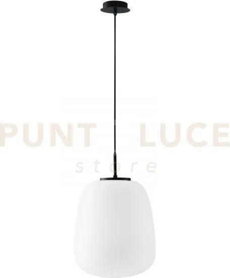 Lampadario a sospensione tolomeo ovale bianca opale 1 luce attacco ...