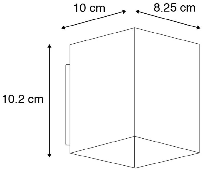 Set di 2 lampade da parete di design nere e dorate quadrate - Sola