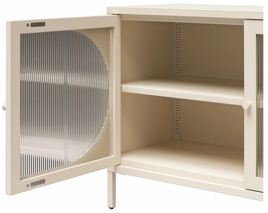 Vetrina in metallo crema 100x64x40 cm Luna - Støraa