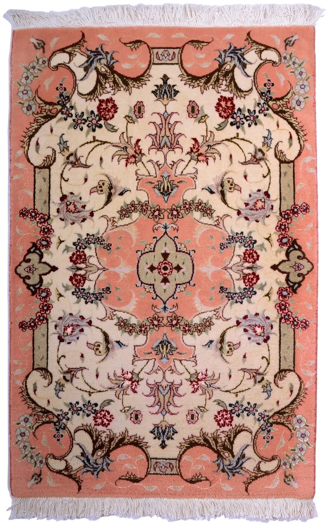 Tabriz Tappeto 100x60 Beige (Iran) Annodato A Mano