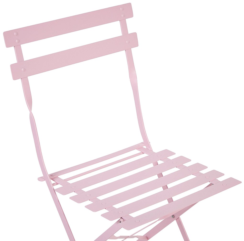 Set da balcone acciaio rosa pastello FIORI Beliani