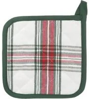 Set 2 presine natalizie tartan bianco 20x20 cm