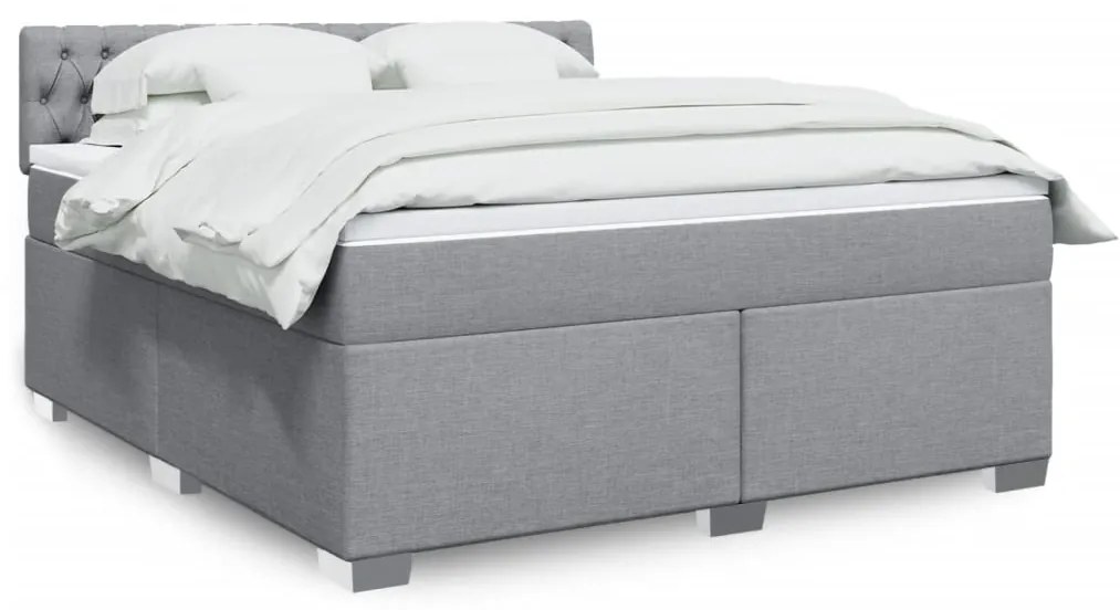 Giroletto A Molle Con Materasso Grigio Chiaro180x200 Cm Tessuto /