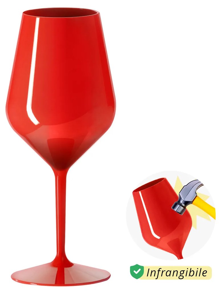 Calice vino in tritan 470 ml rosso
