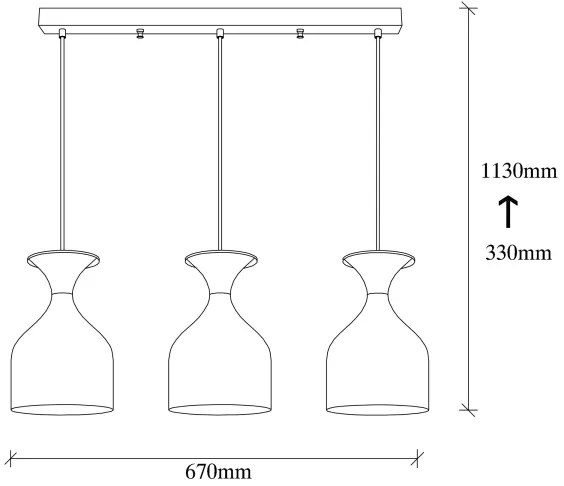 Lampadario sospeso con cavo SIVANI 3xE27/40W/230V bianco/rame