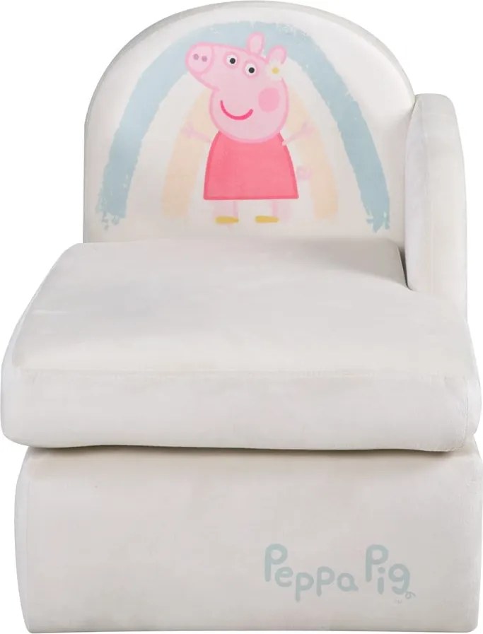 Divano per bambini in velluto bianco 75 cm Peppa Pig - Roba