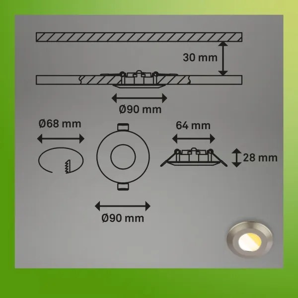 Briloner 7589032 - Set 3x LED dimmerabili, plafoniere da soffitto per bagno KLIRA, 1xLED/4,9W/230V IP44, cromato