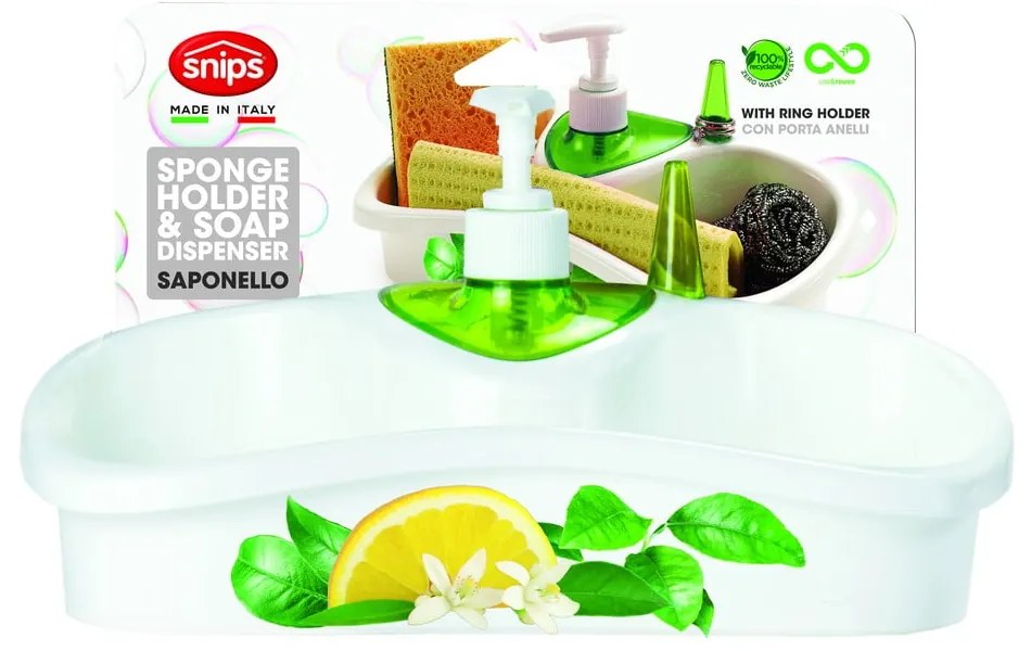 Portapiatti verde con dosatore di detersivo - Snips