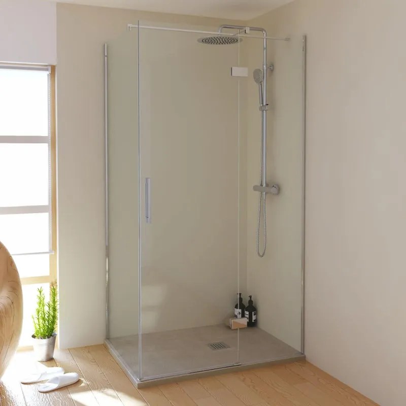 Piatto doccia SANYCCES in resina STRATO grigio L 80 x L 170 cm