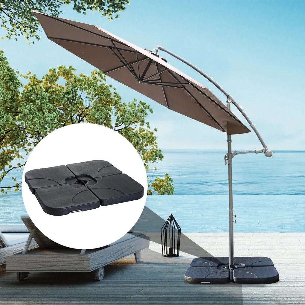 Base per Ombrellone da Giardino 60 Kg a Croce in Plastica 50x50x7.5 cm...
