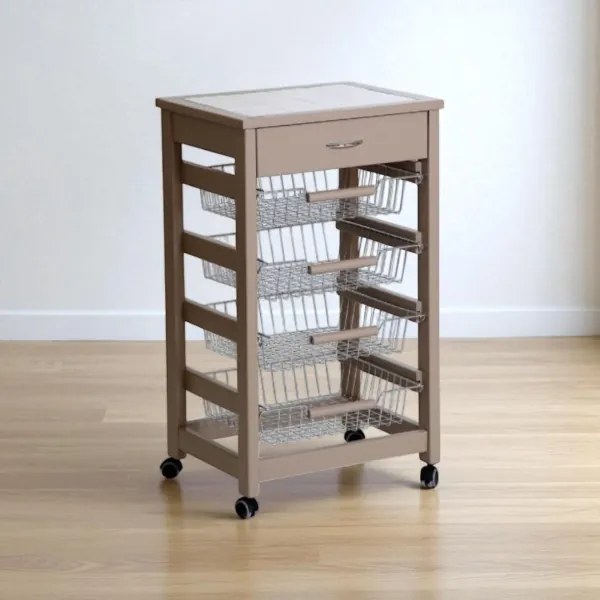 Carrello VESUVIO portafrutta senza base LACCATO TORTORA