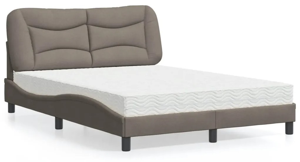Letto Con Materasso Tortora 120x200 Cm İn Tessuto /