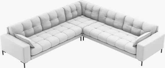 Divano angolare simmetrico Mamaia in tessuto Bouclé gambe nere – L256 cm