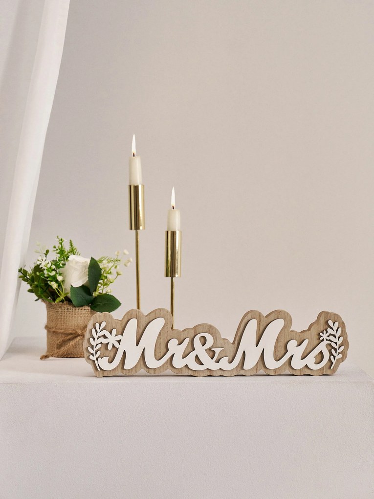 Sinsay - Decorazione nuziale con scritta Mr & Mrs - beige