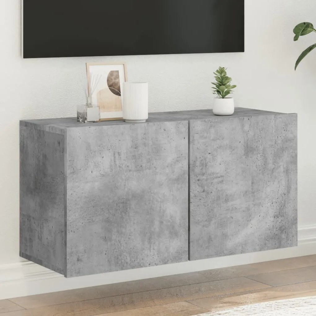 Mobile Tv A Parete Grigio Cemento 80x30x41 Cm /