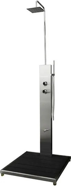 Kamalu - Colonna doccia da esterno in acciaio con pallette miscelatore e doccetta| KL-3000AI