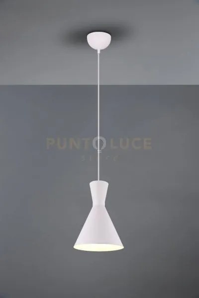 Enzo sospensione 1 luce attacco e27 doppio cono metallo bianco d. 20cm