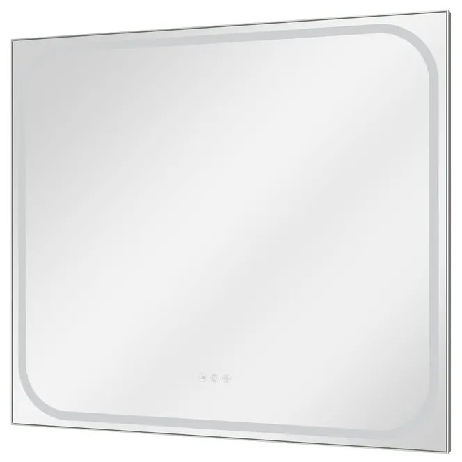 Specchio con illuminazione integrata bagno rettangolare SENSEA L 90 x H 80 x P 3 cm grigio / argento