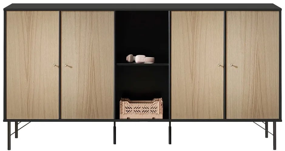 Cassettiera nera in rovere, 169 x 89 cm Mistral Kubus - Hammel Furniture