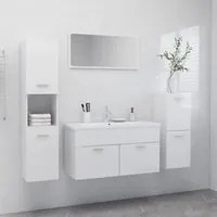 Set Mobili da Bagno Bianco Lucido in Truciolato 3071384