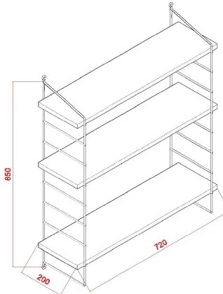 Mensola ARMONI 85x72 cm marrone