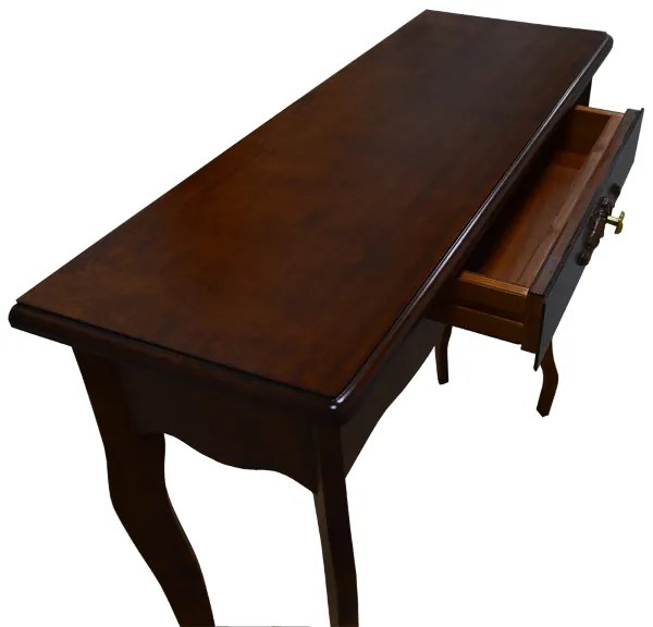 Consolle FABIOLA in legno con cassetto e struttura in pioppo NOCE