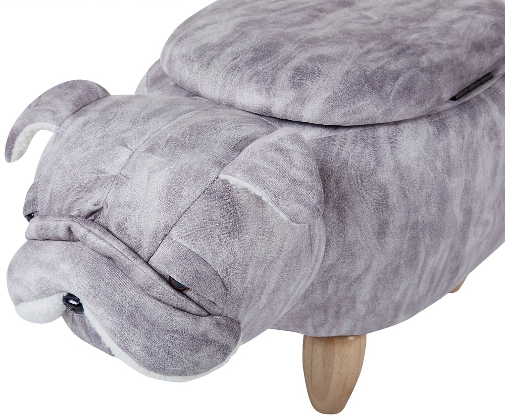 Pouf animaletto velluto grigio PUG Beliani