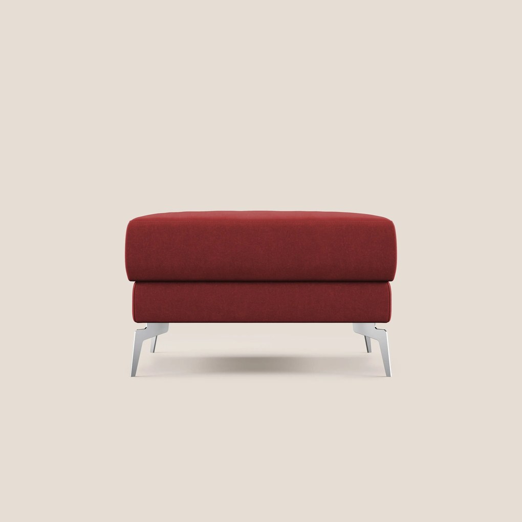 Star Pouf con piedini alti in microfibra impermeabile T11 rosso
