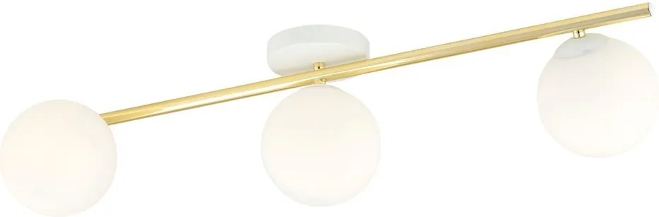 Lampada da soffitto in acciaio SPLENDI 3 Bianco e Oro 3xE14