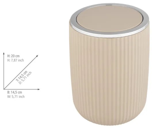 WENKO 25186100 - Cestino AGROPOLI 14,5x20 cm beige