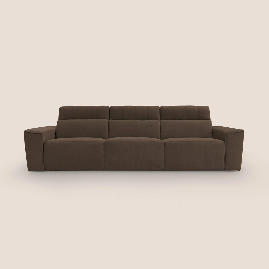 Clark Divano modulare 3 sedute con opzione relax elettrico in tessuto smacchiabile impermeabile T17