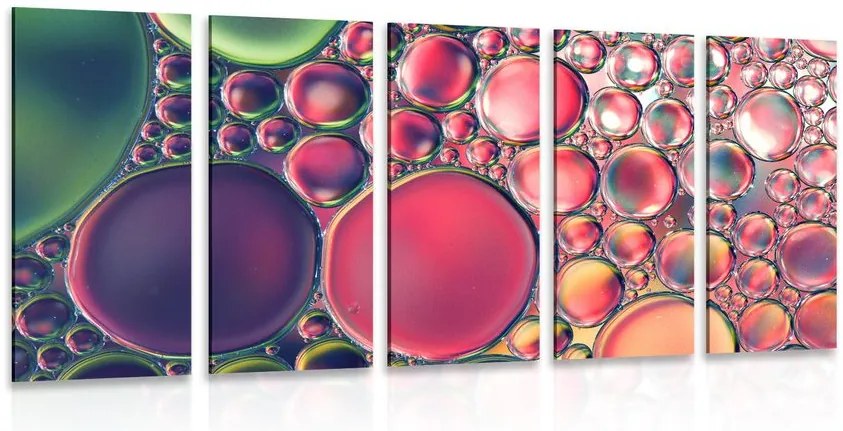 Quadri 5 pezzi – Gocce d'olio astratte