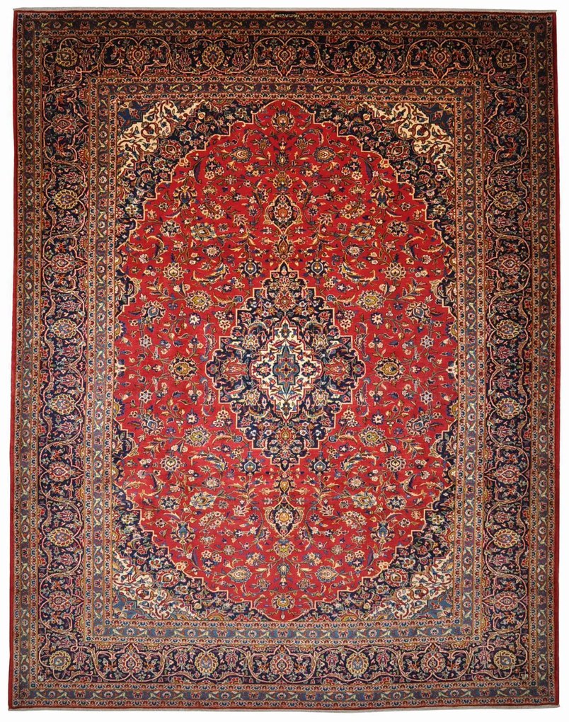 Kashan Tappeto persiano 290 x 380 Rosso (Iran) Annodato A Mano