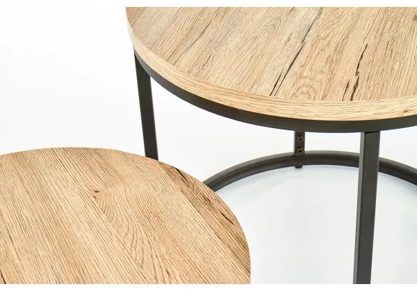 Set di 2 tavolini da salotto JENO rovere/nero