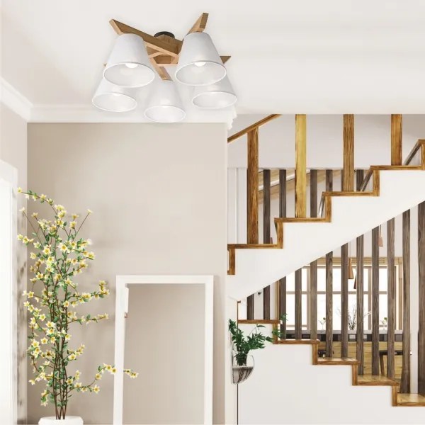 Plafoniera ANTONIO 5xE14/40W/230V rovere