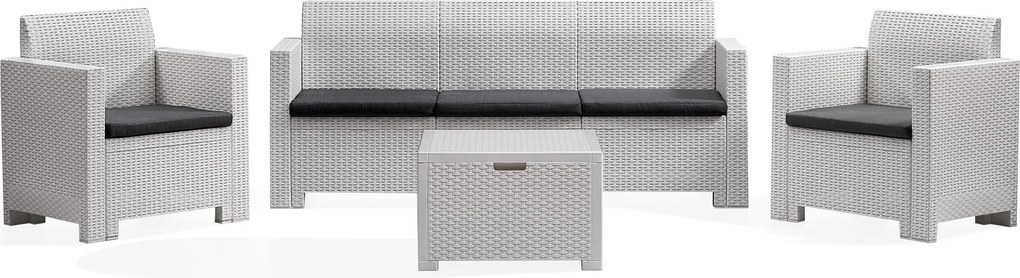 NEBRASKA - salotto da esterno in wicker 3 posti con cuscini