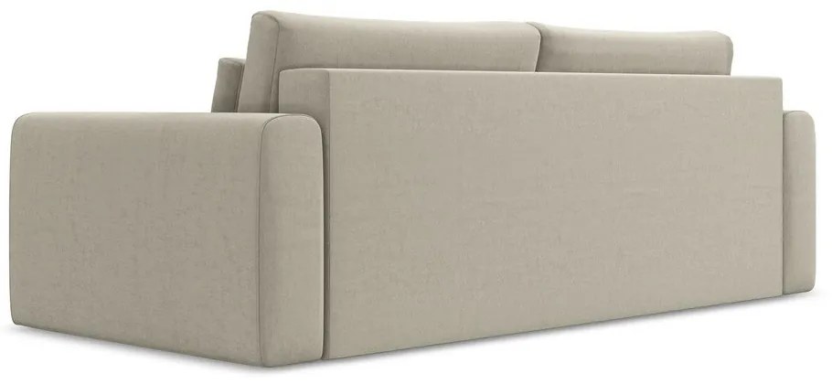 Divano beige allungabile/con contenitore con rivestimento in velluto 238 cm Kapua – Makamii