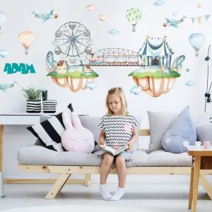 Adesivo con palloncini e nome per bambino | Inspio