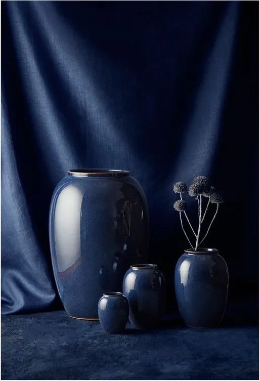 Vaso blu scuro in gres (altezza totale 25 cm) Gastro Dark Blue – Bitz