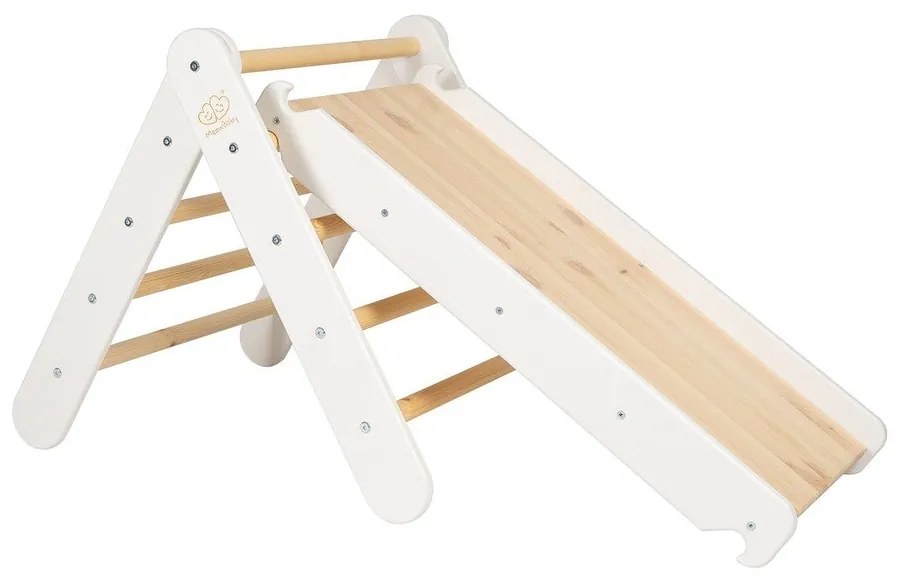 Pikler triangolo montessori bianco in pino massiccio 46x87x60 cm Montessori – Meowbaby
