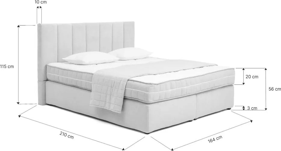 Letto boxspring beige 180x200 cm Olia Bold Line – Bonami Selection