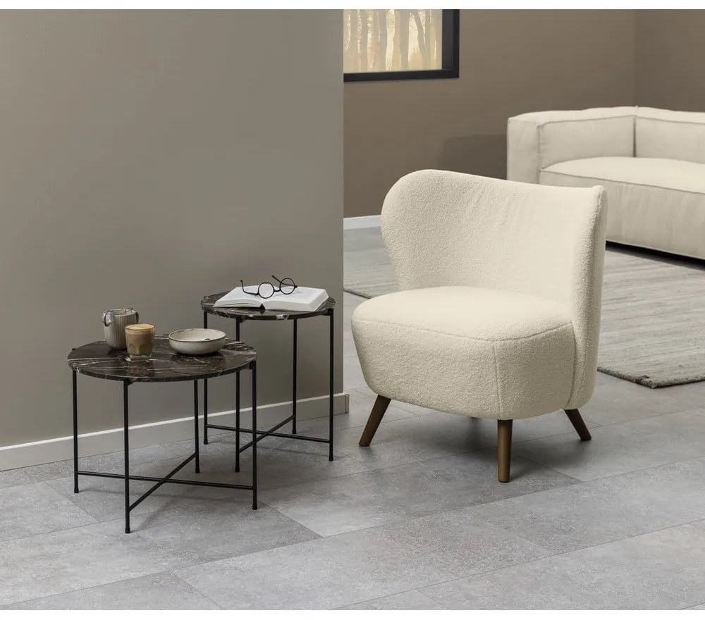 Tavolino rotondo con piano in marmo ø 52 cm Avila – Actona