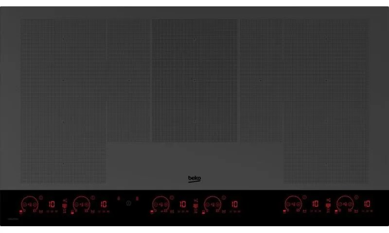 Beko MHII 98810 NTMT: Piano a Induzione Midnight, 11 Zone con 3 Sezioni IndyFlex+ e 2 Extension, 90 cm. Colore del prodotto: Nero, Posizionamento