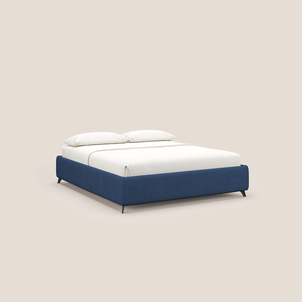 Sara sommier con giroletto contenitore in tessuto impermeabile T02 blu