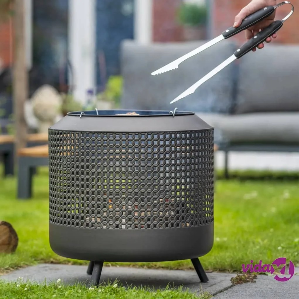 RedFire Braciere con Griglia per Barbecue Midland Nero