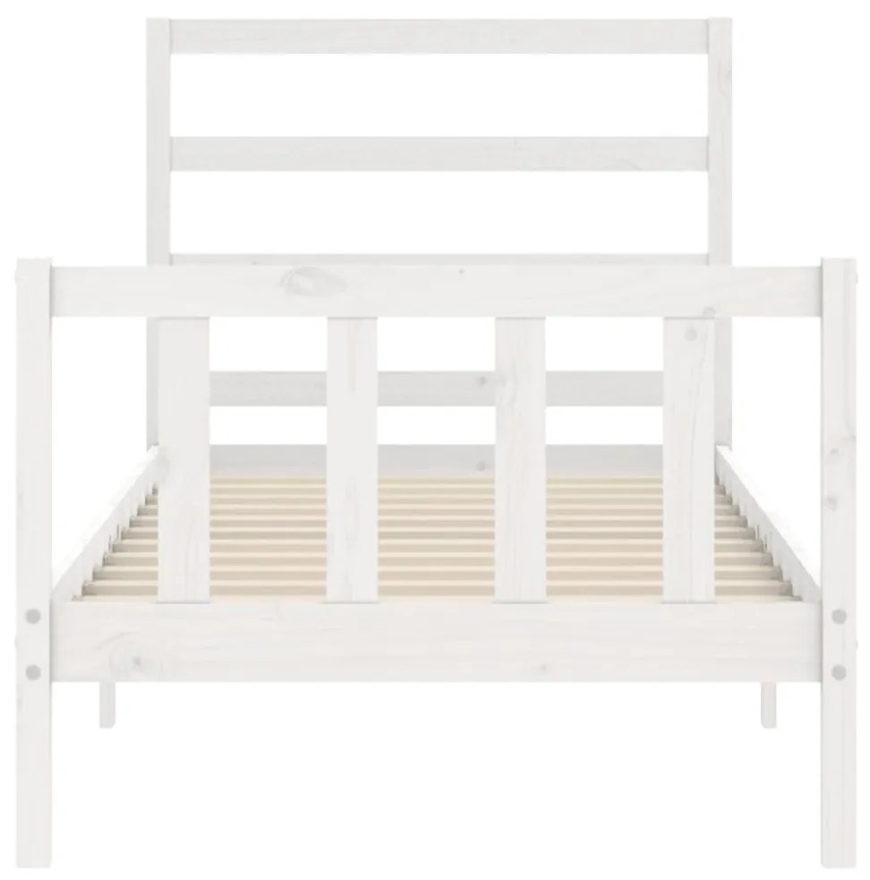 Giroletto con Testiera Bianco Small Single Legno Massello