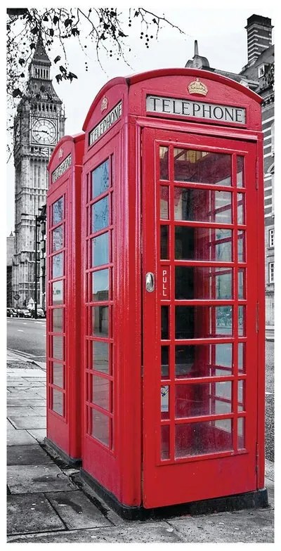 Stampa su tela London red cabins, multicolore 190 x 90 cm