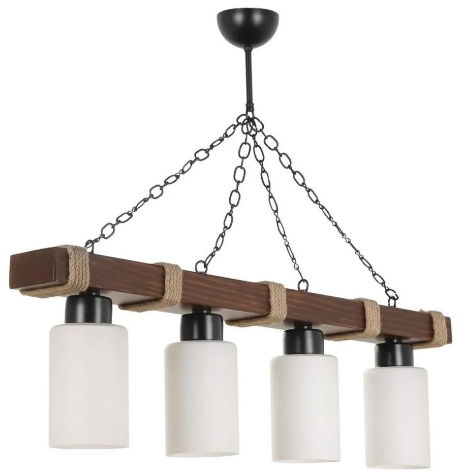Lampadario a catena JASMIN 4xE27/40W/230V marrone/bianco