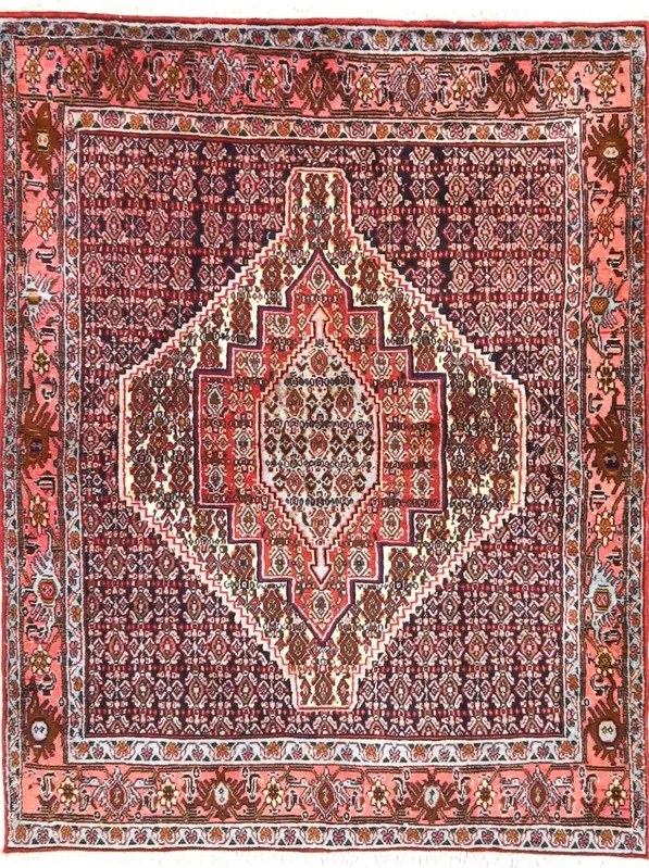 Senneh Tappeto persiano 150 x 120 Rosso (Iran) Annodato A Mano