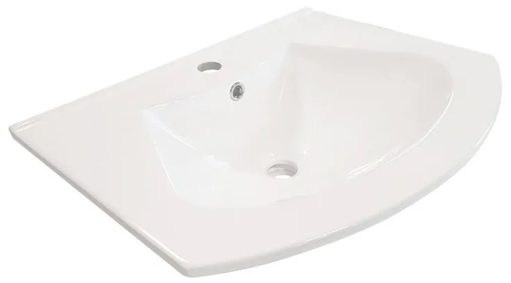 Lavabo integrale rettangolare Sole L 60 x H 14 x P 46 cm in ceramica bianco